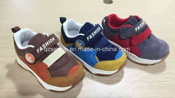 Top Selling Casual Shoes with Cowsuede for Children